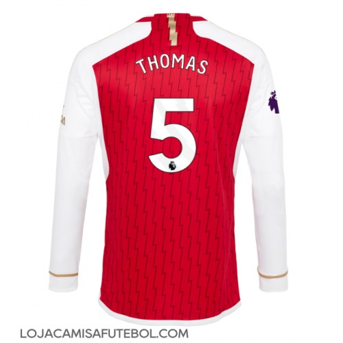 Camisa de Futebol Arsenal Thomas Partey #5 Equipamento Principal 2023-24 Manga Comprida